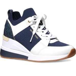 Michael Kors Women's Navy and White Sneakers